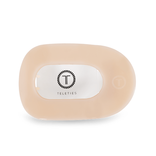 Almond Beige Large Flat Round Hair Clip