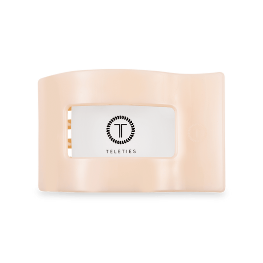 Almond Beige Medium Flat Rectangle Hair Clip