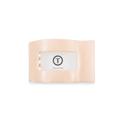 Almond Beige Small Flat Rectangle Hair Clip