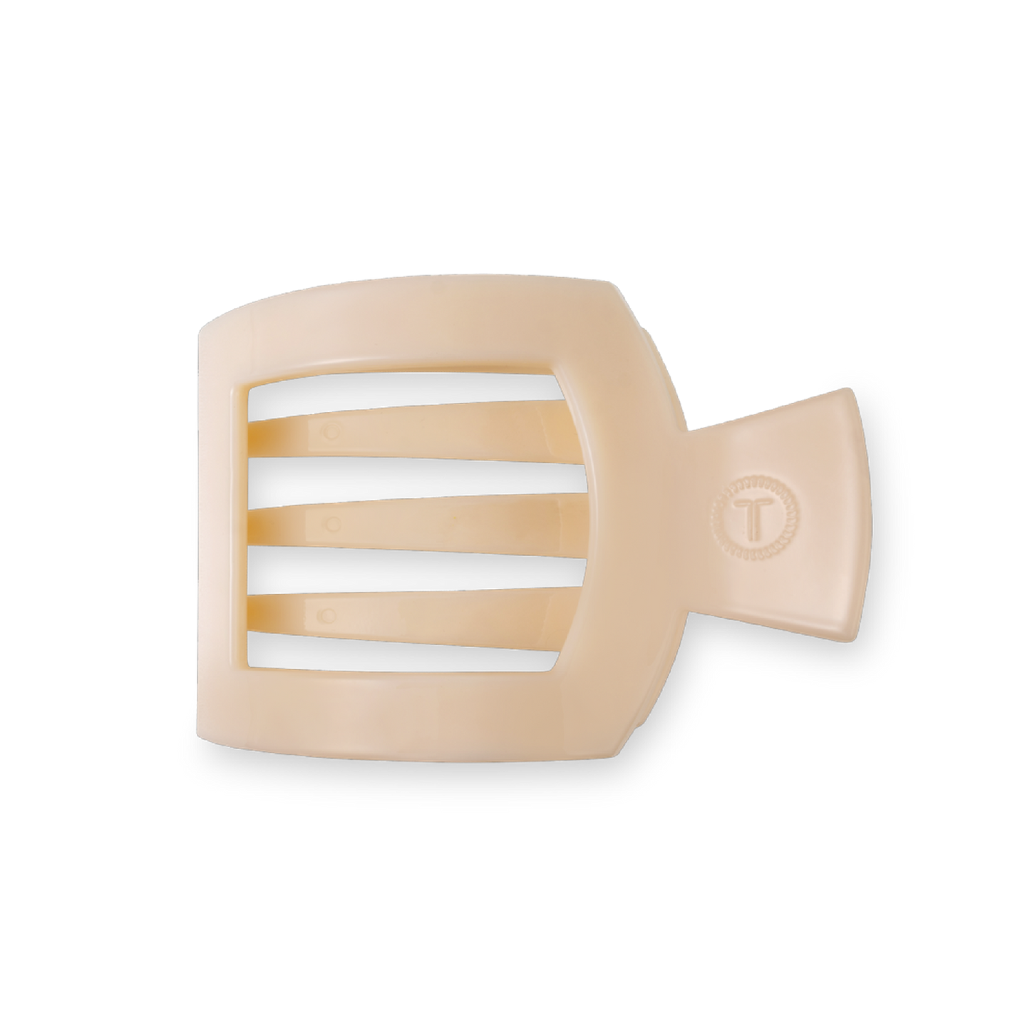 Almond Beige Medium Flat Square Hair Clip