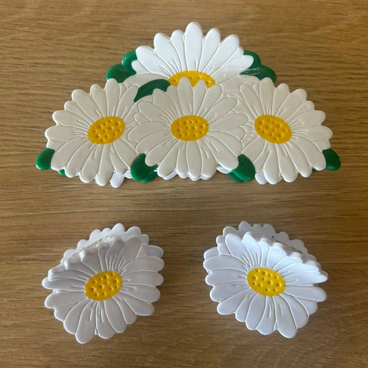 Daisy Flower Hair Claw Clip Bundle
