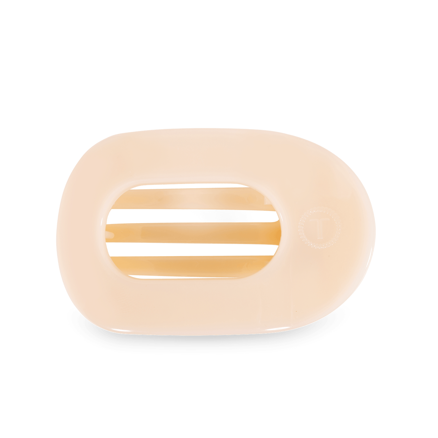 Almond Beige Large Flat Round Hair Clip