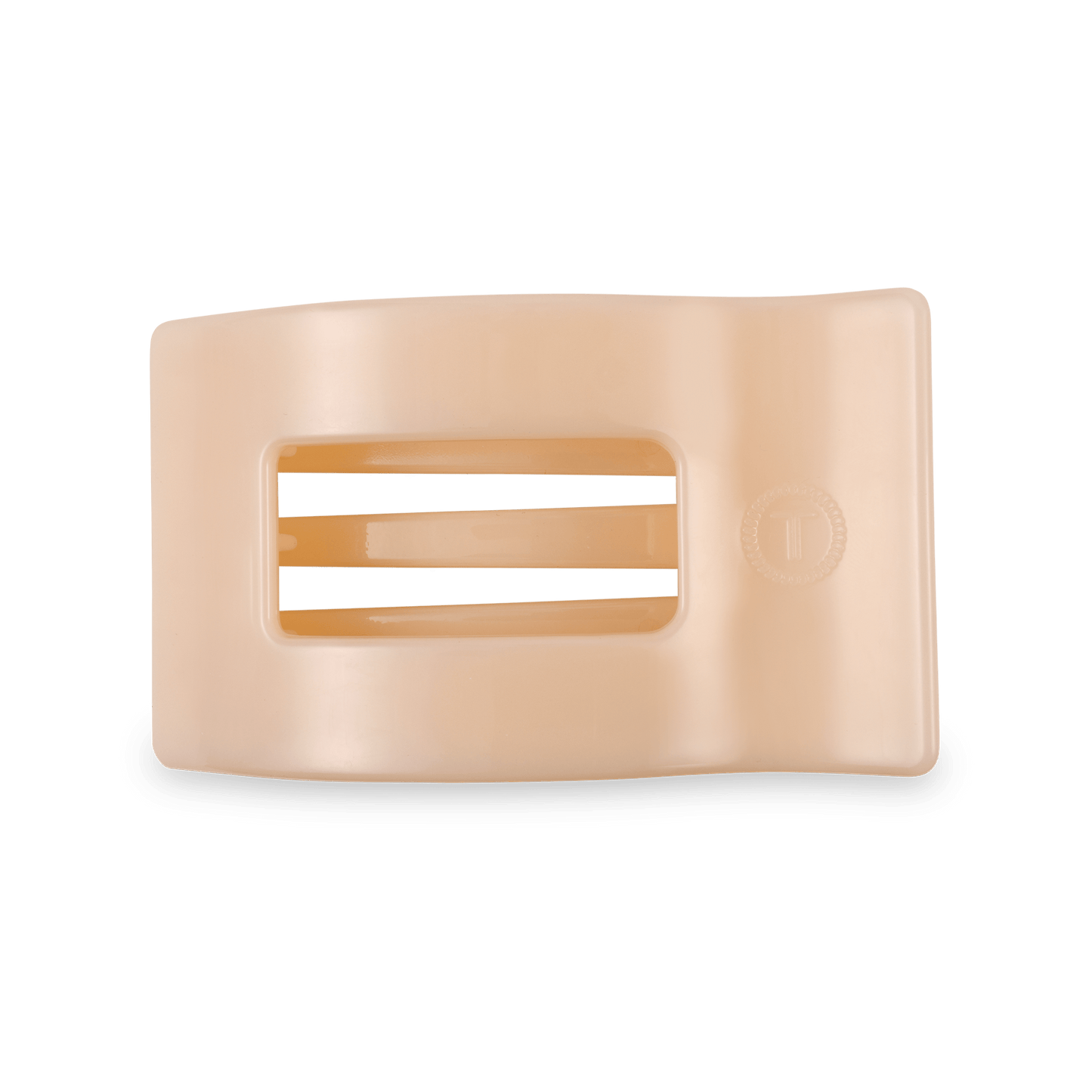 Almond Beige Medium Flat Rectangle Hair Clip
