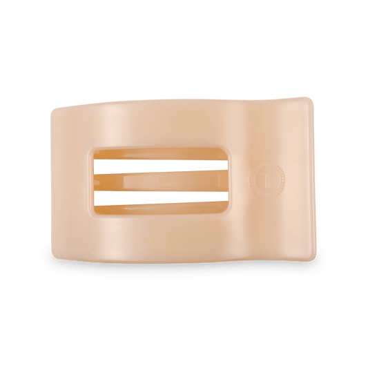 Almond Beige Medium Flat Rectangle Hair Clip