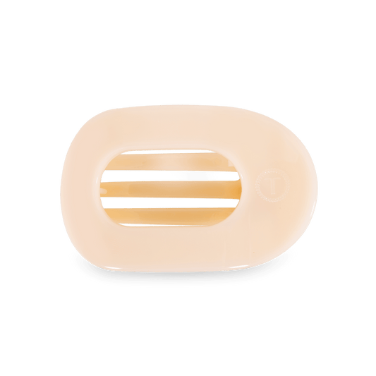 Almond Beige Medium Flat Round Hair Clip