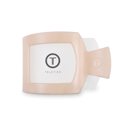 Almond Beige Medium Flat Square Hair Clip