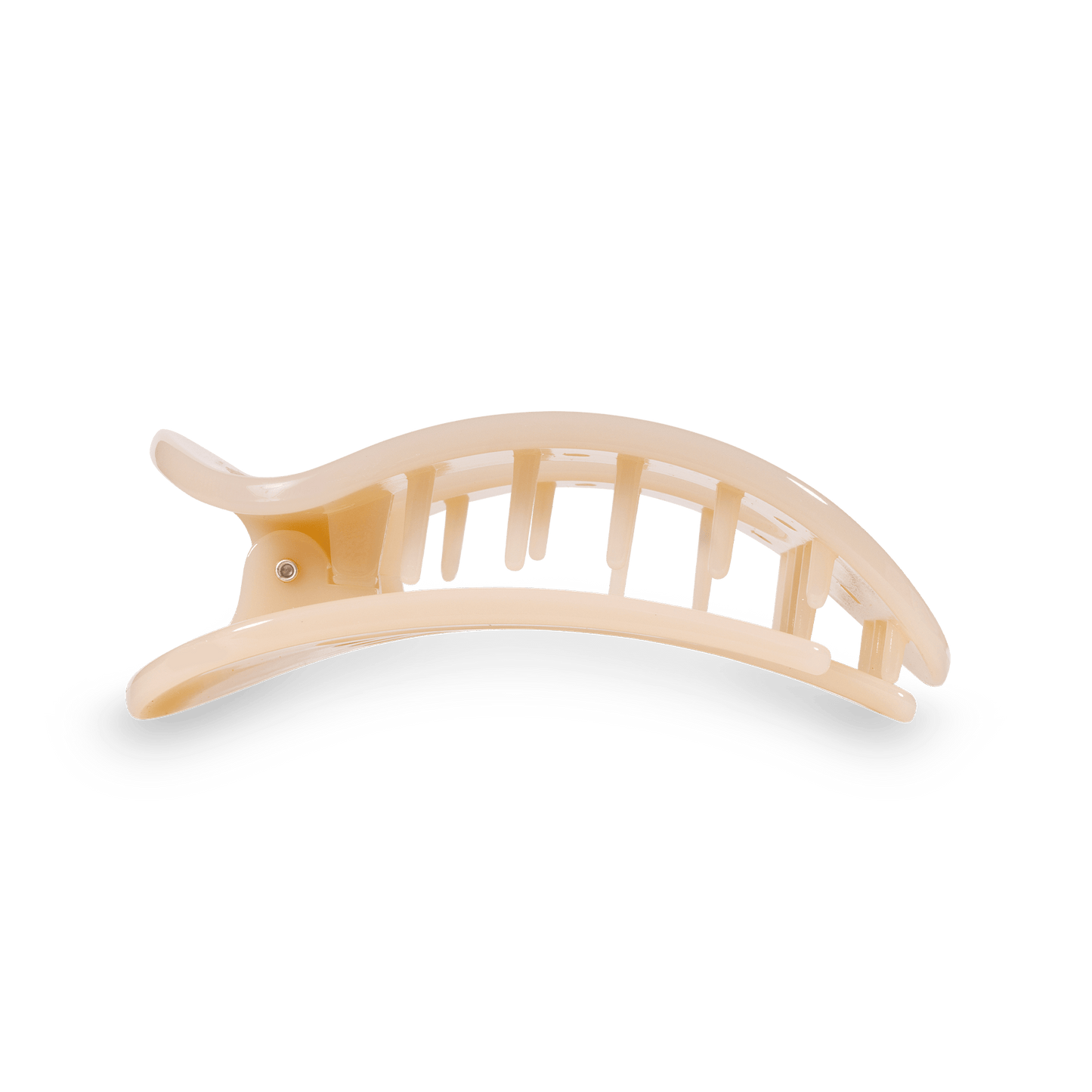 Almond Beige Small Flat Round Hair Clip