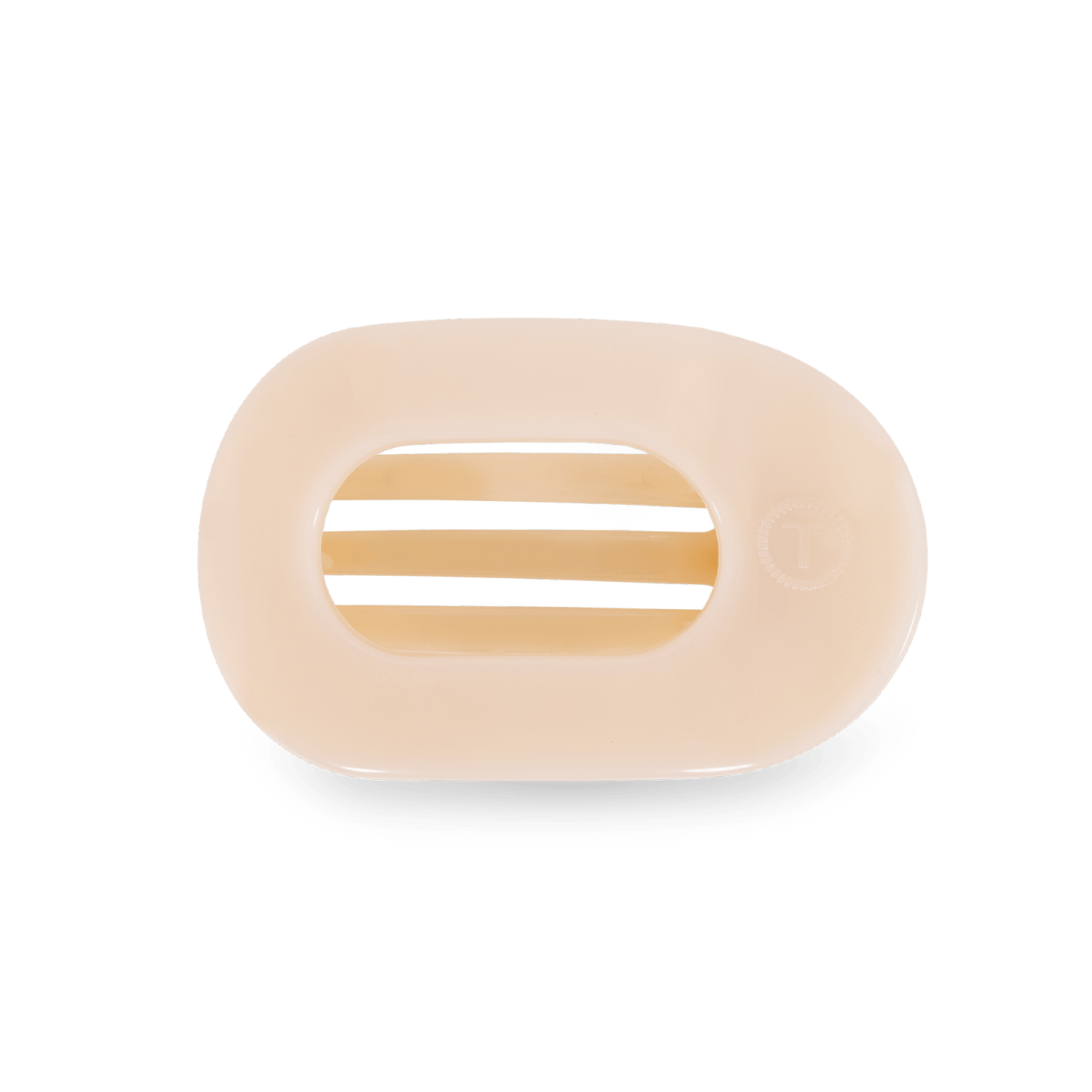 Almond Beige Small Flat Round Hair Clip