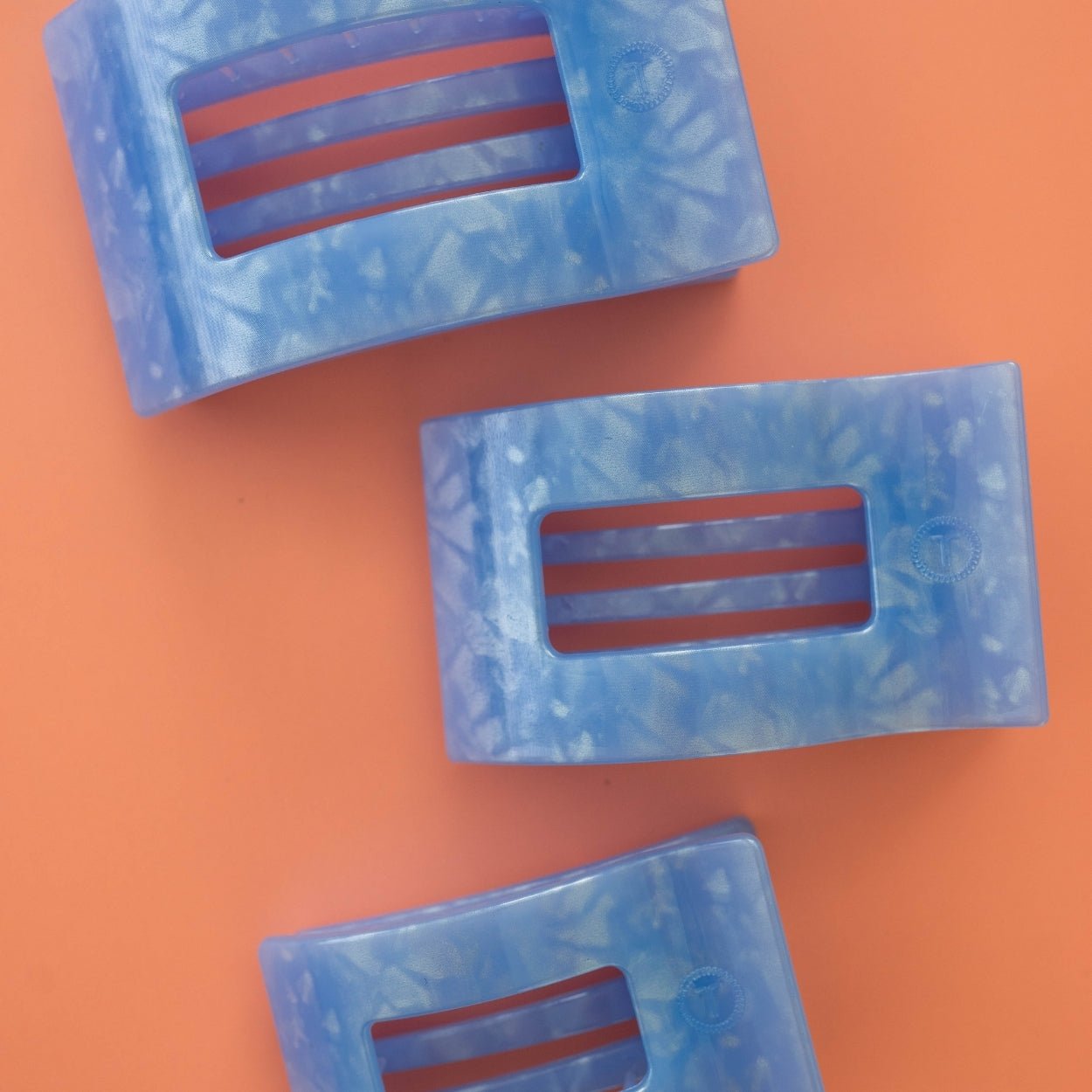 Blue Lagoon Large Flat Rectangle Hair Clip