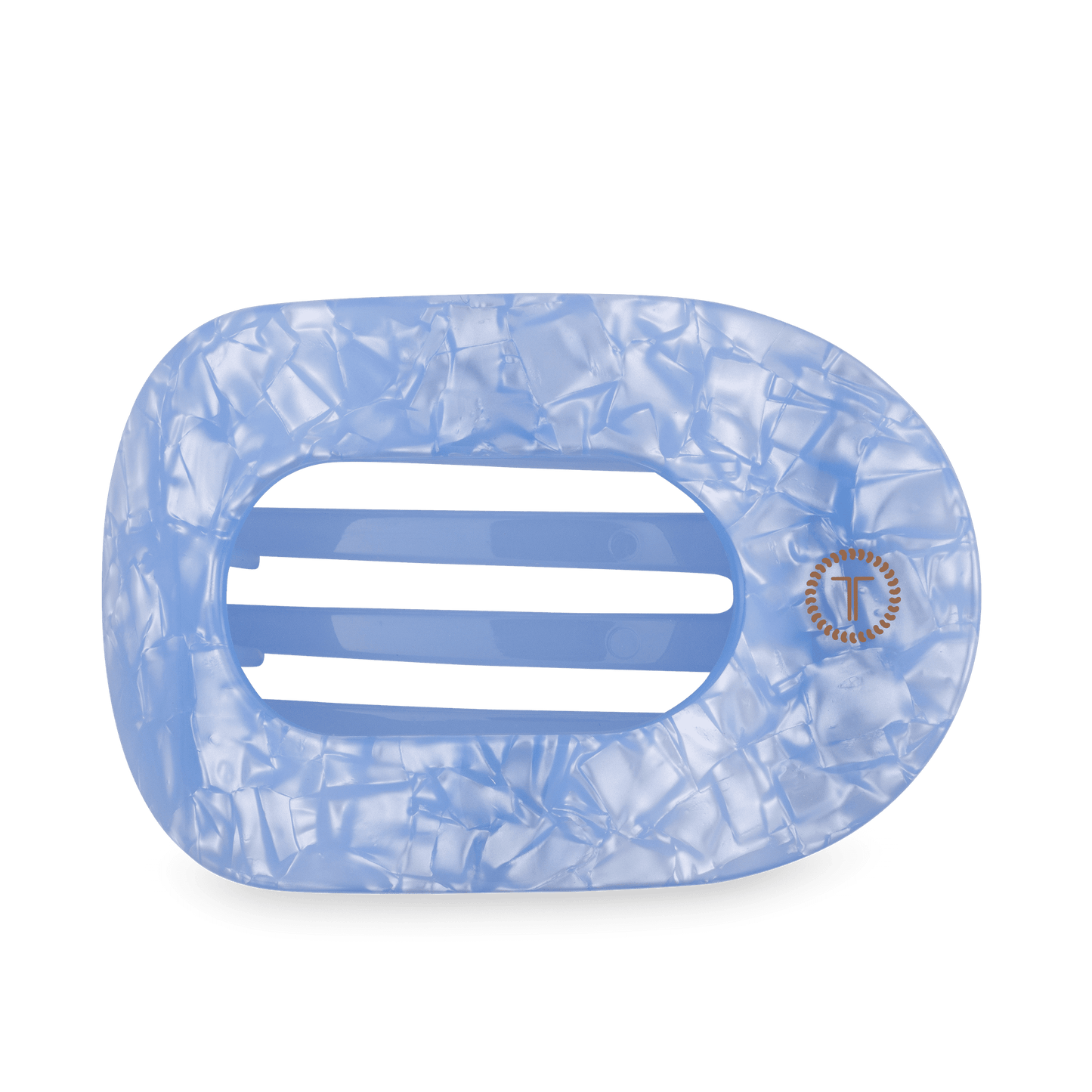 Blue Lagoon Large Flat Round Hair Clip