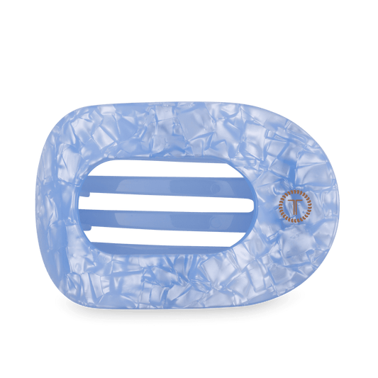 Blue Lagoon Large Flat Round Hair Clip