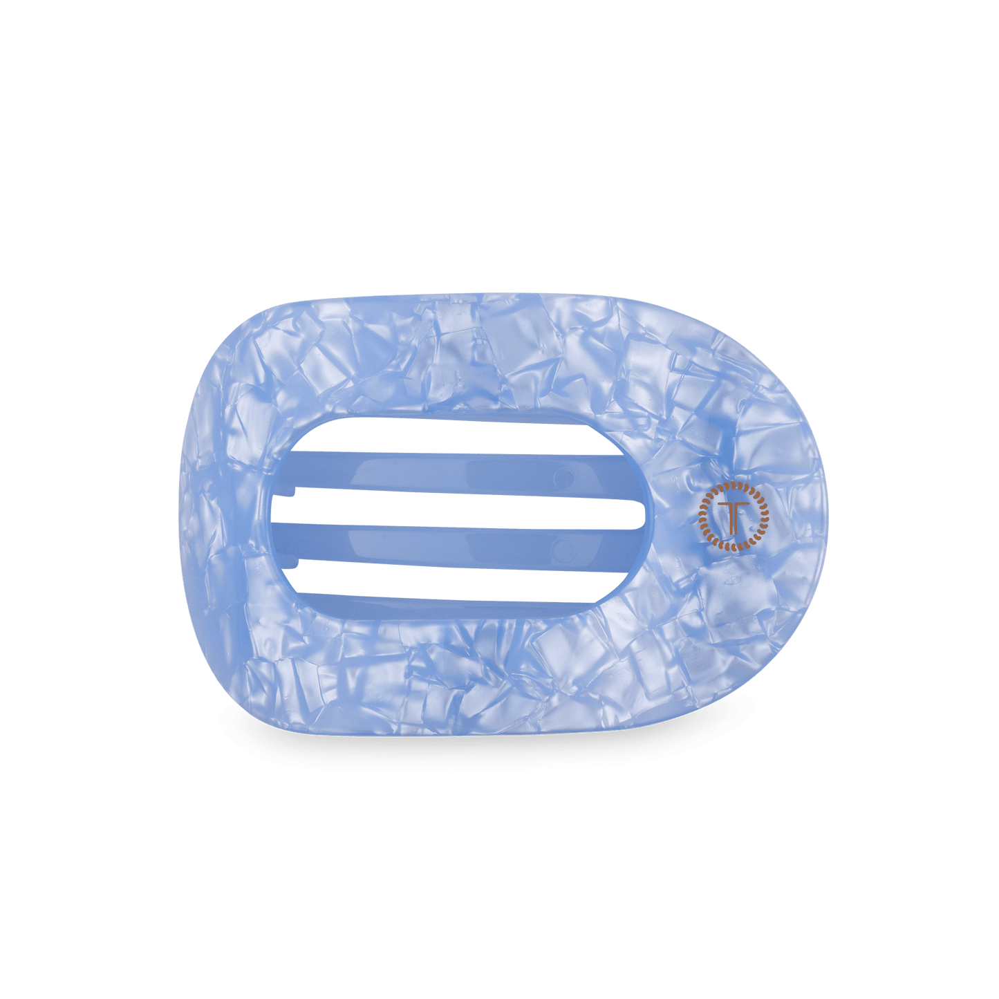 Blue Lagoon Medium Flat Round Hair Clip